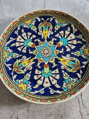 8" Wall Art Plate, Pottery, Turkish Custom Design Handmade Iznik Ceramic Plate